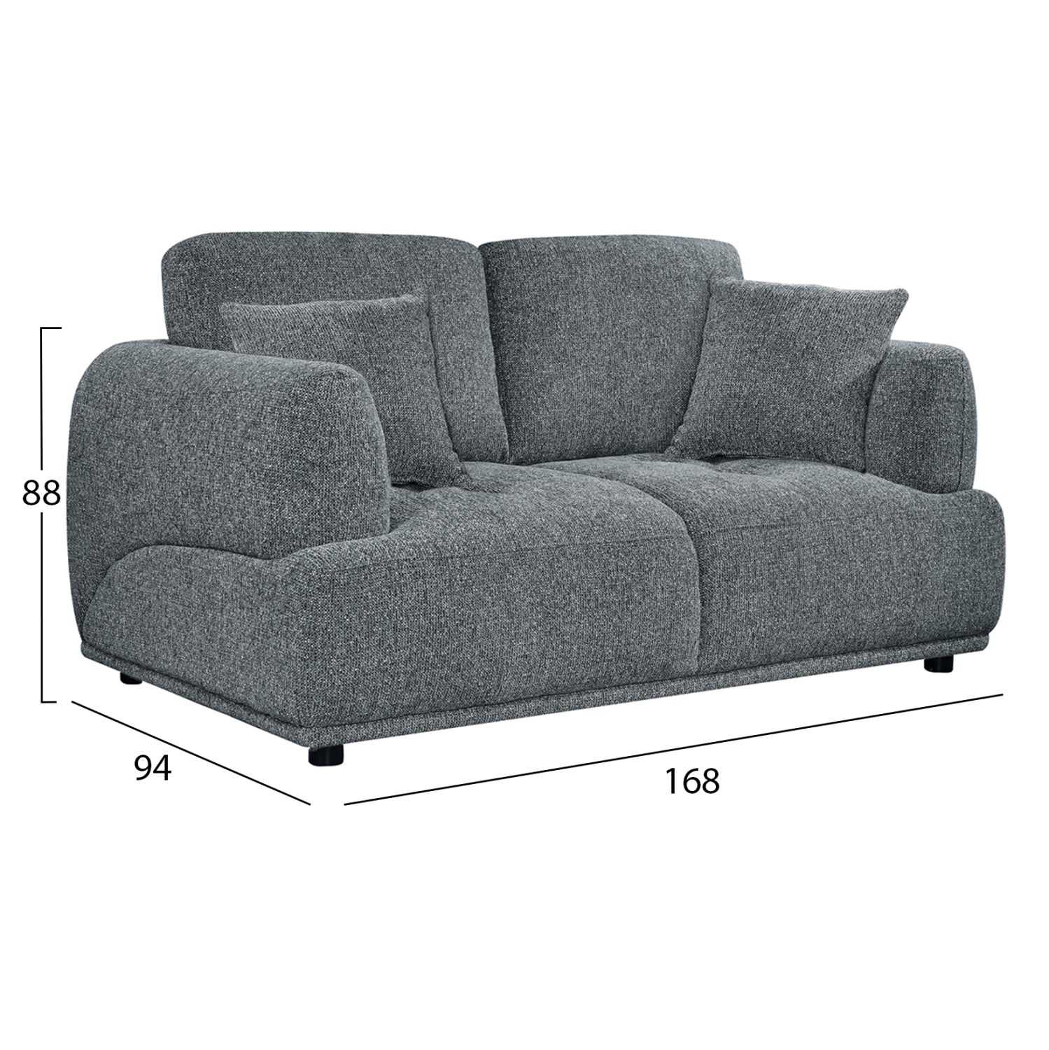 ΚΑΝΑΠΕΣ 2-ΘΕΣΙΟΣ STRUCTO HM3330.01 ΓΚΡΙ ΥΦΑΣΜΑ 168x94x88Υεκ. - Pakobazaar
