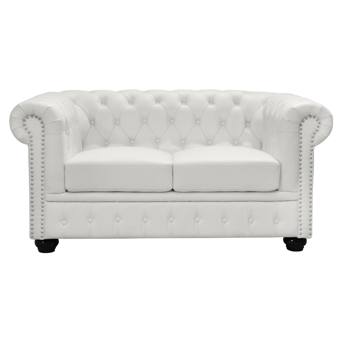 ΚΑΝΑΠΕΣ 2ΘΕΣΙΟΣ T.CHESTERFIELD HM3010.02 ΤΕΧΝΟΔΕΡΜΑ ΛΕΥΚΟ ΜΑΤ 150x90x70Υεκ.