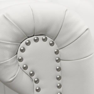 ΚΑΝΑΠΕΣ 2ΘΕΣΙΟΣ T.CHESTERFIELD HM3010.02 ΤΕΧΝΟΔΕΡΜΑ ΛΕΥΚΟ ΜΑΤ 150x90x70Υεκ.