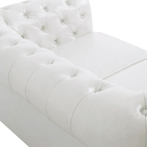 ΚΑΝΑΠΕΣ 2ΘΕΣΙΟΣ T.CHESTERFIELD HM3010.02 ΤΕΧΝΟΔΕΡΜΑ ΛΕΥΚΟ ΜΑΤ 150x90x70Υεκ.