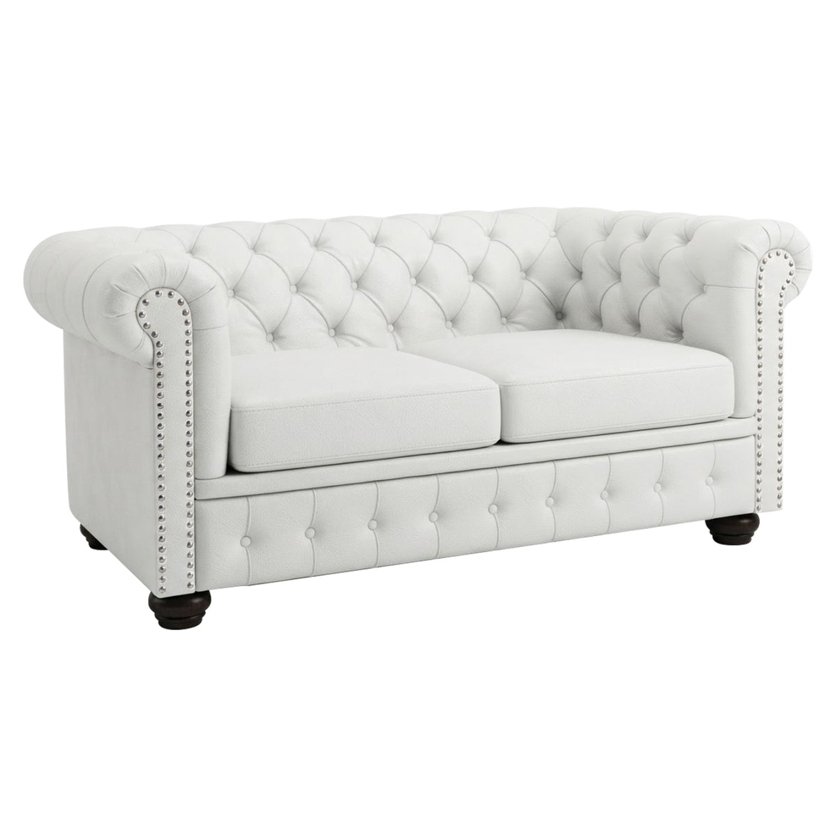 ΚΑΝΑΠΕΣ 2ΘΕΣΙΟΣ T.CHESTERFIELD HM3010.02 ΤΕΧΝΟΔΕΡΜΑ ΛΕΥΚΟ ΜΑΤ 150x90x70Υεκ.