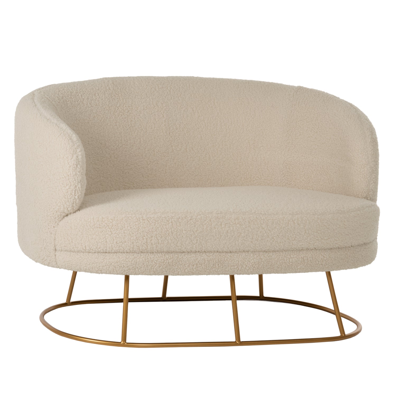 ΚΑΝΑΠΕΣ 2ΘΕΣΙΟΣ ARIEN HM8492.20 ΕΚΡΟΥ ΜΠΟΥΚΛΕ ΥΦΑΣΜΑ ΜΕ ΧΡΥΣΗ ΒΑΣΗ 130x75x85Y εκ. - Pakobazaar