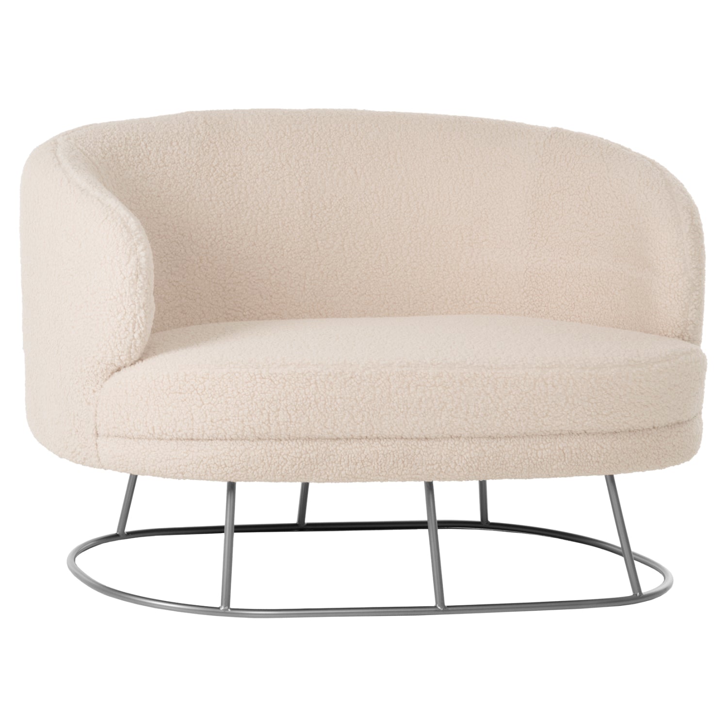 ΚΑΝΑΠΕΣ 2ΘΕΣΙΟΣ ARIEN HM8492.23 ΑΠΟ ΛΕΥΚΟ ΜΠΟΥΚΛΕ ΜΕ ΑΣΗΜΙ ΒΑΣΗ 125X80X84Y εκ. - Pakobazaar