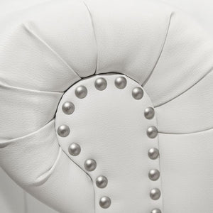 ΚΑΝΑΠΕΣ 2ΘΕΣΙΟΣ T.CHESTERFIELD HM3010.02 ΤΕΧΝΟΔΕΡΜΑ ΛΕΥΚΟ ΜΑΤ 155x90x73 εκ. - Pakobazaar