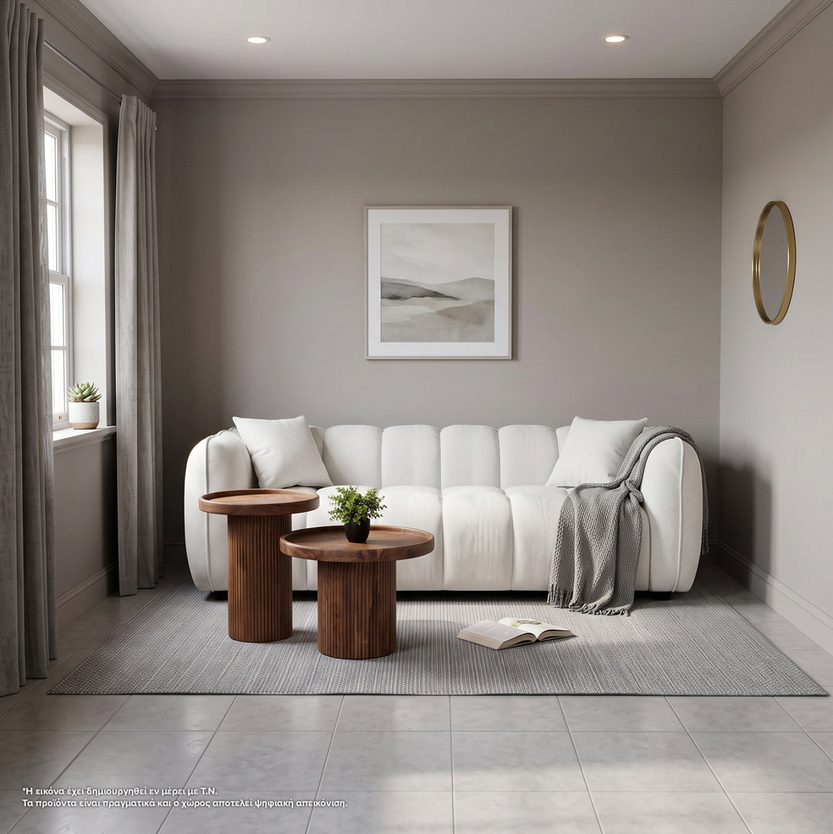 ΚΑΝΑΠΕΣ 3-ΘΕΣΙΟΣ LYKKE HM3323.02 ΕΚΡΟΥ ΥΦΑΣΜΑ 229x89x70Υεκ - Pakobazaar