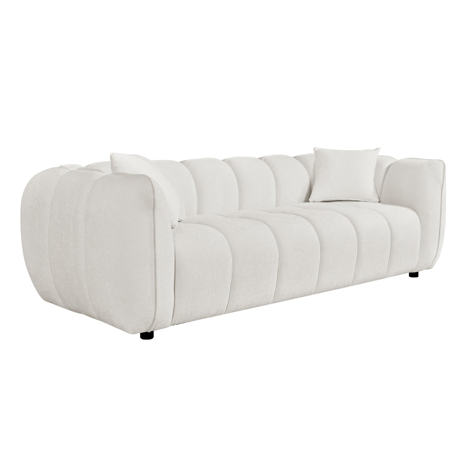 ΚΑΝΑΠΕΣ 3-ΘΕΣΙΟΣ LYKKE HM3323.02 ΕΚΡΟΥ ΥΦΑΣΜΑ 229x89x70Υεκ - Pakobazaar