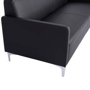 ΚΑΝΑΠΕΣ 3ΘΕΣΙΟΣ NELLIE HM3159.31 ΜΕ ΜΑΥΡΟ PU 163x71x71Υ εκ. - Pakobazaar