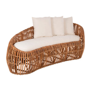 ΚΑΝΑΠΕΣ-ΑΝΑΚΛΙΝΤΡΟ LANTRY HM5991 ΦΥΣΙΚΟ RATTAN- ΛΕΥΚΑ ΜΑΞΙΛΑΡΙΑ 215x60x78Yεκ. - Pakobazaar