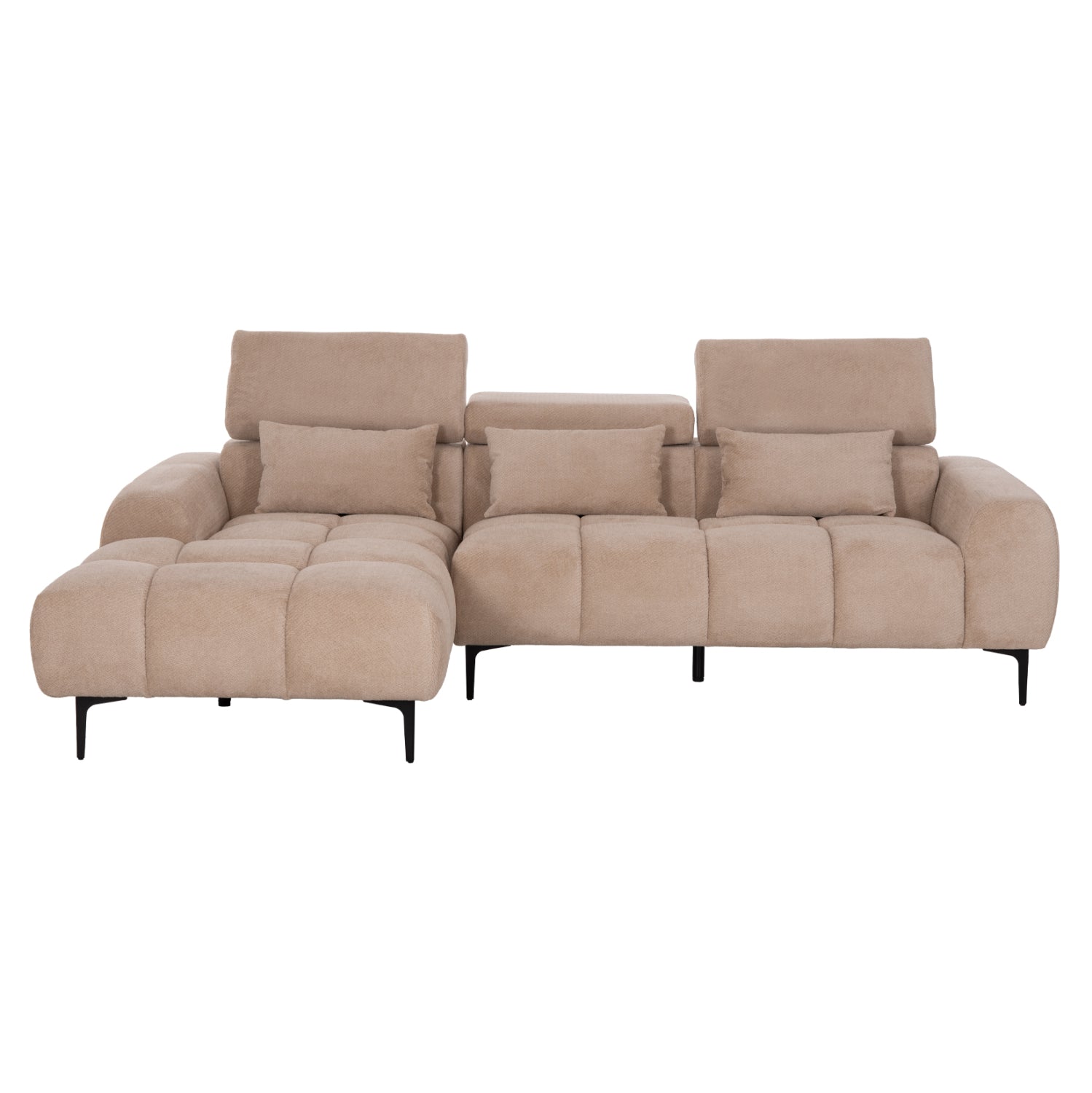 ΚΑΝΑΠΕΣ ΑΡΙΣΤΕΡΗ ΓΩΝΙΑ DIVYA HM3267.11L ΜΠΕΖ ΥΦΑΣΜΑ 260x100-174x104Υεκ. - Pakobazaar