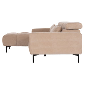 ΚΑΝΑΠΕΣ ΑΡΙΣΤΕΡΗ ΓΩΝΙΑ DIVYA HM3267.11L ΜΠΕΖ ΥΦΑΣΜΑ 260x100-174x104Υεκ. - Pakobazaar