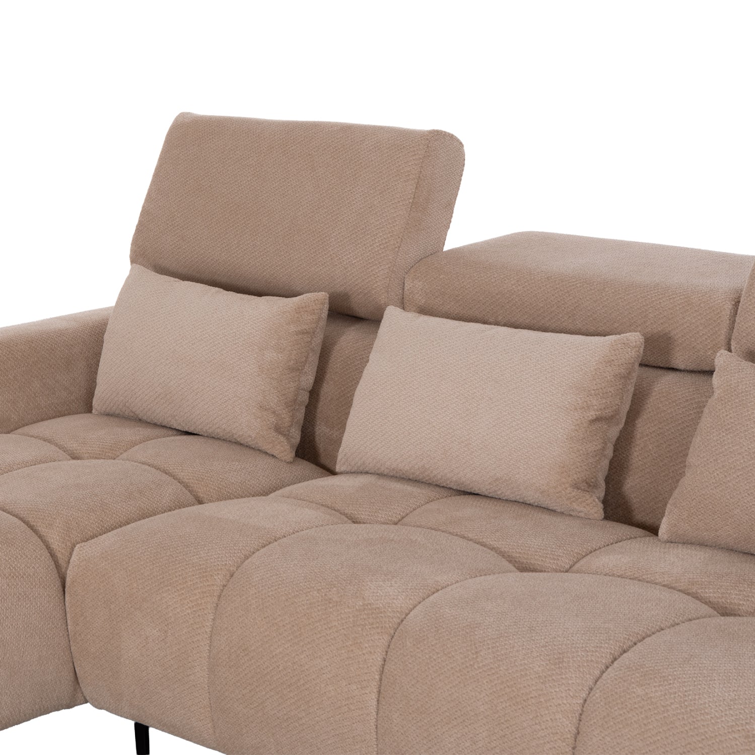 ΚΑΝΑΠΕΣ ΑΡΙΣΤΕΡΗ ΓΩΝΙΑ DIVYA HM3267.11L ΜΠΕΖ ΥΦΑΣΜΑ 260x100-174x104Υεκ. - Pakobazaar