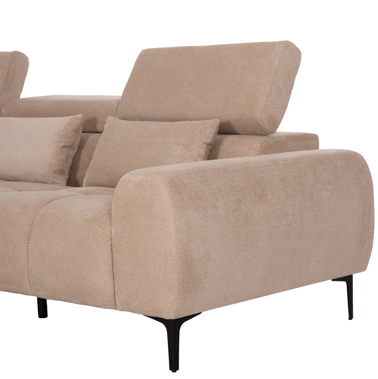 ΚΑΝΑΠΕΣ ΑΡΙΣΤΕΡΗ ΓΩΝΙΑ DIVYA HM3267.11L ΜΠΕΖ ΥΦΑΣΜΑ 260x100-174x104Υεκ. - Pakobazaar