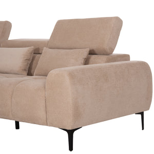 ΚΑΝΑΠΕΣ ΑΡΙΣΤΕΡΗ ΓΩΝΙΑ DIVYA HM3267.11L ΜΠΕΖ ΥΦΑΣΜΑ 260x100-174x104Υεκ. - Pakobazaar