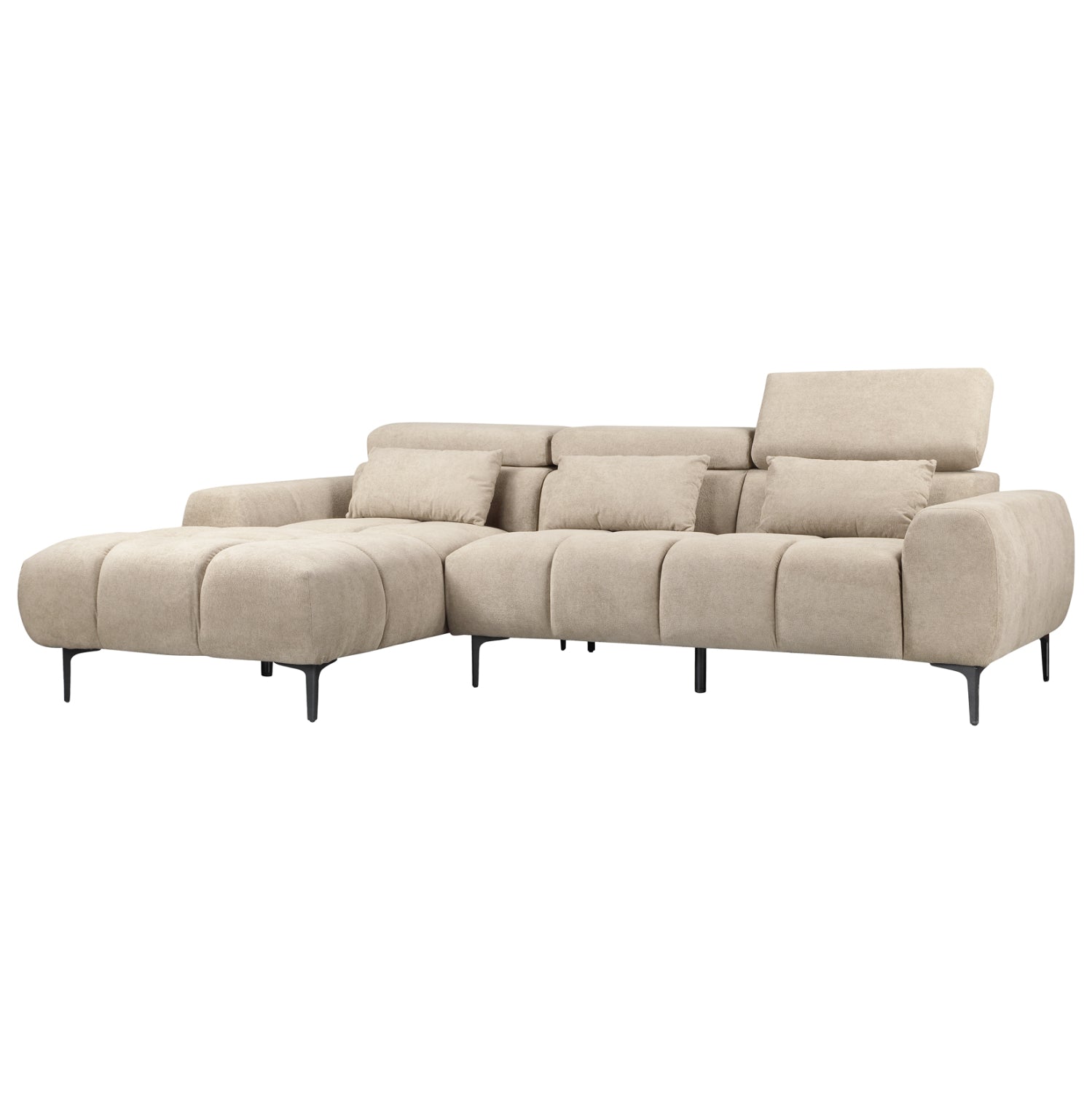 ΚΑΝΑΠΕΣ ΑΡΙΣΤΕΡΗ ΓΩΝΙΑ DIVYA HM3267.11L ΜΠΕΖ ΥΦΑΣΜΑ 264x175x99Υεκ. - Pakobazaar