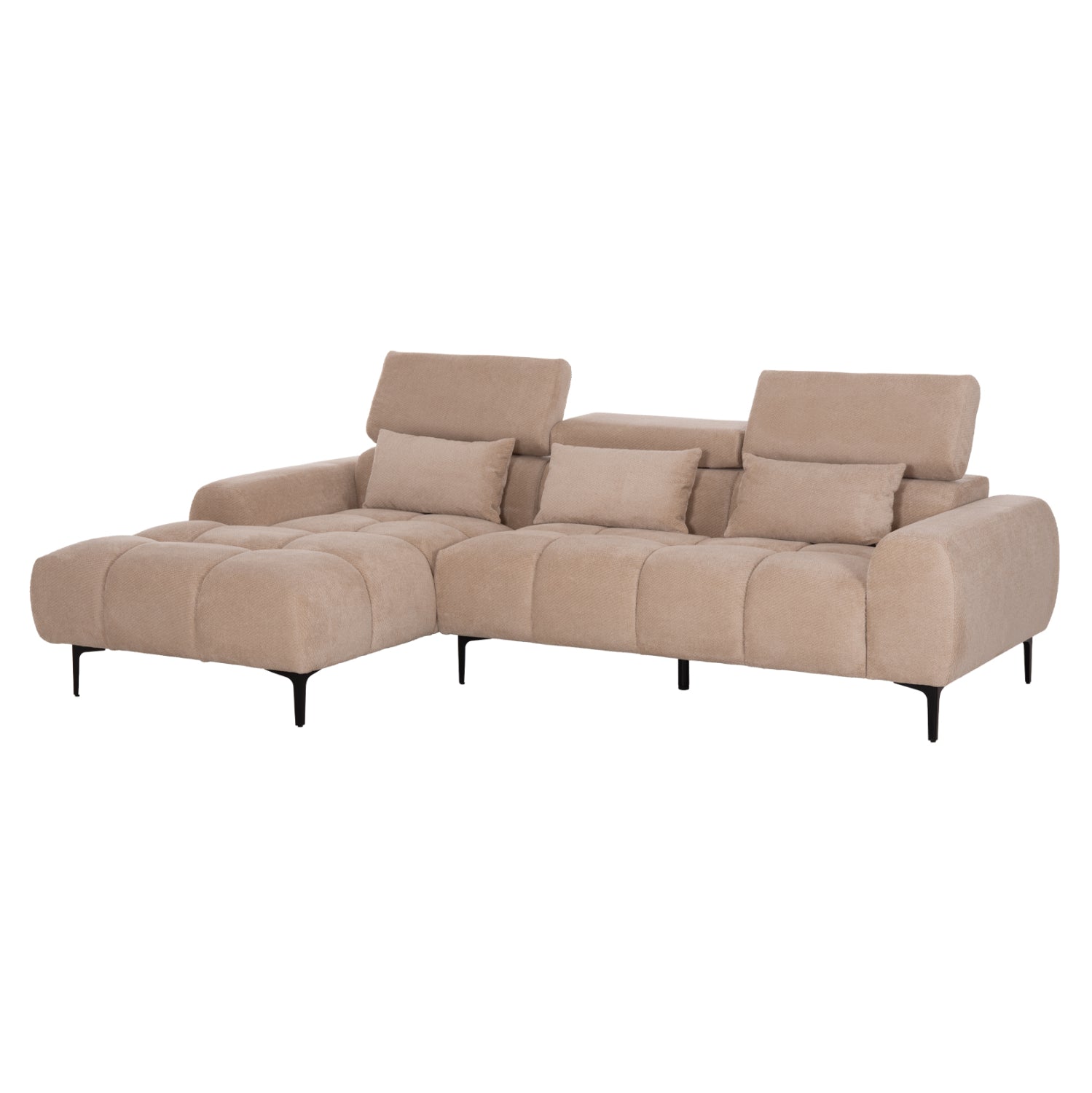 ΚΑΝΑΠΕΣ ΑΡΙΣΤΕΡΗ ΓΩΝΙΑ DIVYA HM3267.11L ΜΠΕΖ ΥΦΑΣΜΑ 260x100-174x104Υεκ. - Pakobazaar
