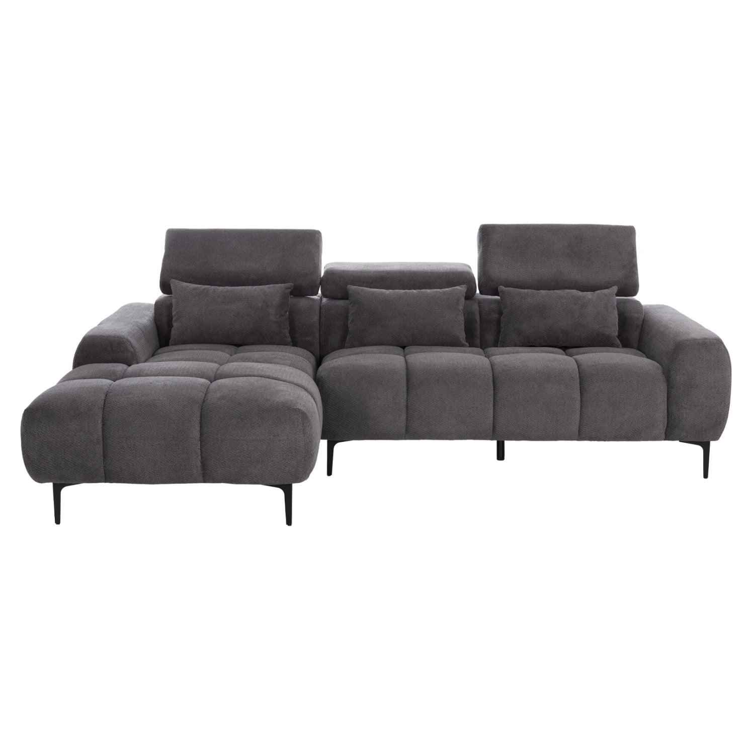 ΚΑΝΑΠΕΣ ΑΡΙΣΤΕΡΗ ΓΩΝΙΑ DIVYA HM3267.12L ΓΚΡΙ ΥΦΑΣΜΑ 260x100-174x104Υεκ. - Pakobazaar