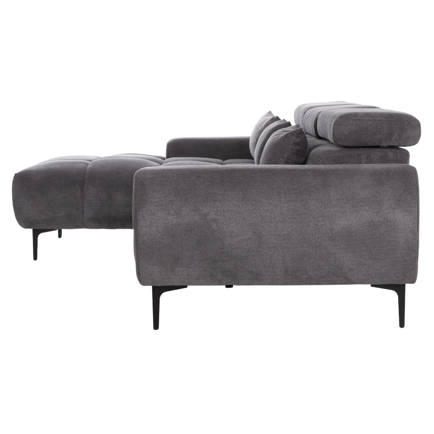 ΚΑΝΑΠΕΣ ΑΡΙΣΤΕΡΗ ΓΩΝΙΑ DIVYA HM3267.12L ΓΚΡΙ ΥΦΑΣΜΑ 260x100-174x104Υεκ. - Pakobazaar