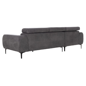 ΚΑΝΑΠΕΣ ΑΡΙΣΤΕΡΗ ΓΩΝΙΑ DIVYA HM3267.12L ΓΚΡΙ ΥΦΑΣΜΑ 260x100-174x104Υεκ. - Pakobazaar