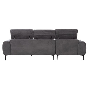 ΚΑΝΑΠΕΣ ΑΡΙΣΤΕΡΗ ΓΩΝΙΑ DIVYA HM3267.12L ΓΚΡΙ ΥΦΑΣΜΑ 260x100-174x104Υεκ. - Pakobazaar