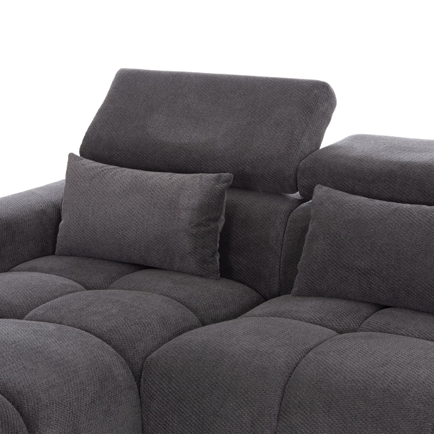 ΚΑΝΑΠΕΣ ΑΡΙΣΤΕΡΗ ΓΩΝΙΑ DIVYA HM3267.12L ΓΚΡΙ ΥΦΑΣΜΑ 260x100-174x104Υεκ. - Pakobazaar