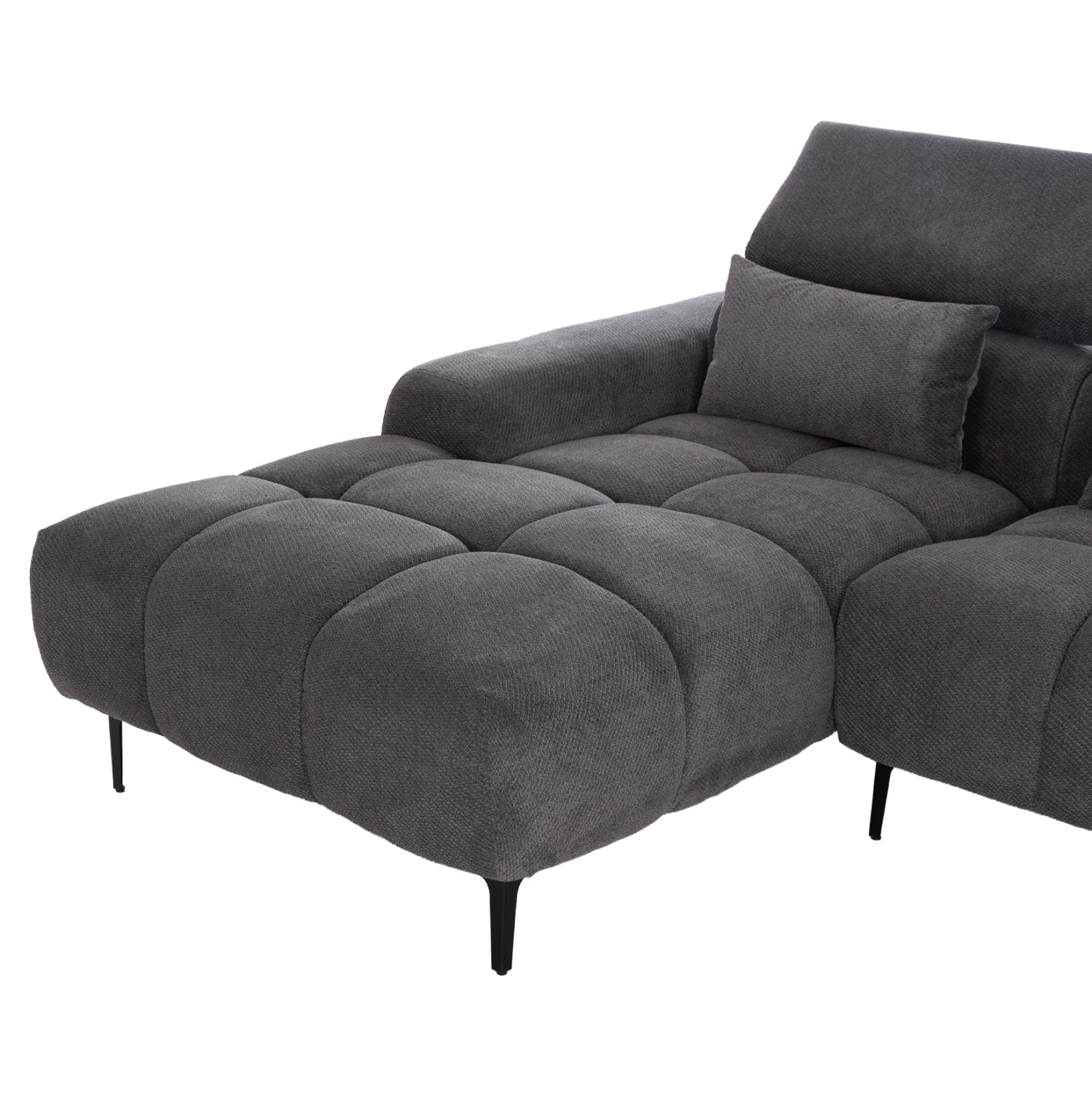 ΚΑΝΑΠΕΣ ΑΡΙΣΤΕΡΗ ΓΩΝΙΑ DIVYA HM3267.12L ΓΚΡΙ ΥΦΑΣΜΑ 260x100-174x104Υεκ. - Pakobazaar