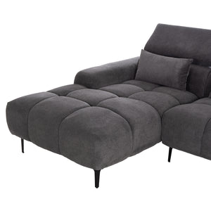 ΚΑΝΑΠΕΣ ΑΡΙΣΤΕΡΗ ΓΩΝΙΑ DIVYA HM3267.12L ΓΚΡΙ ΥΦΑΣΜΑ 260x100-174x104Υεκ. - Pakobazaar