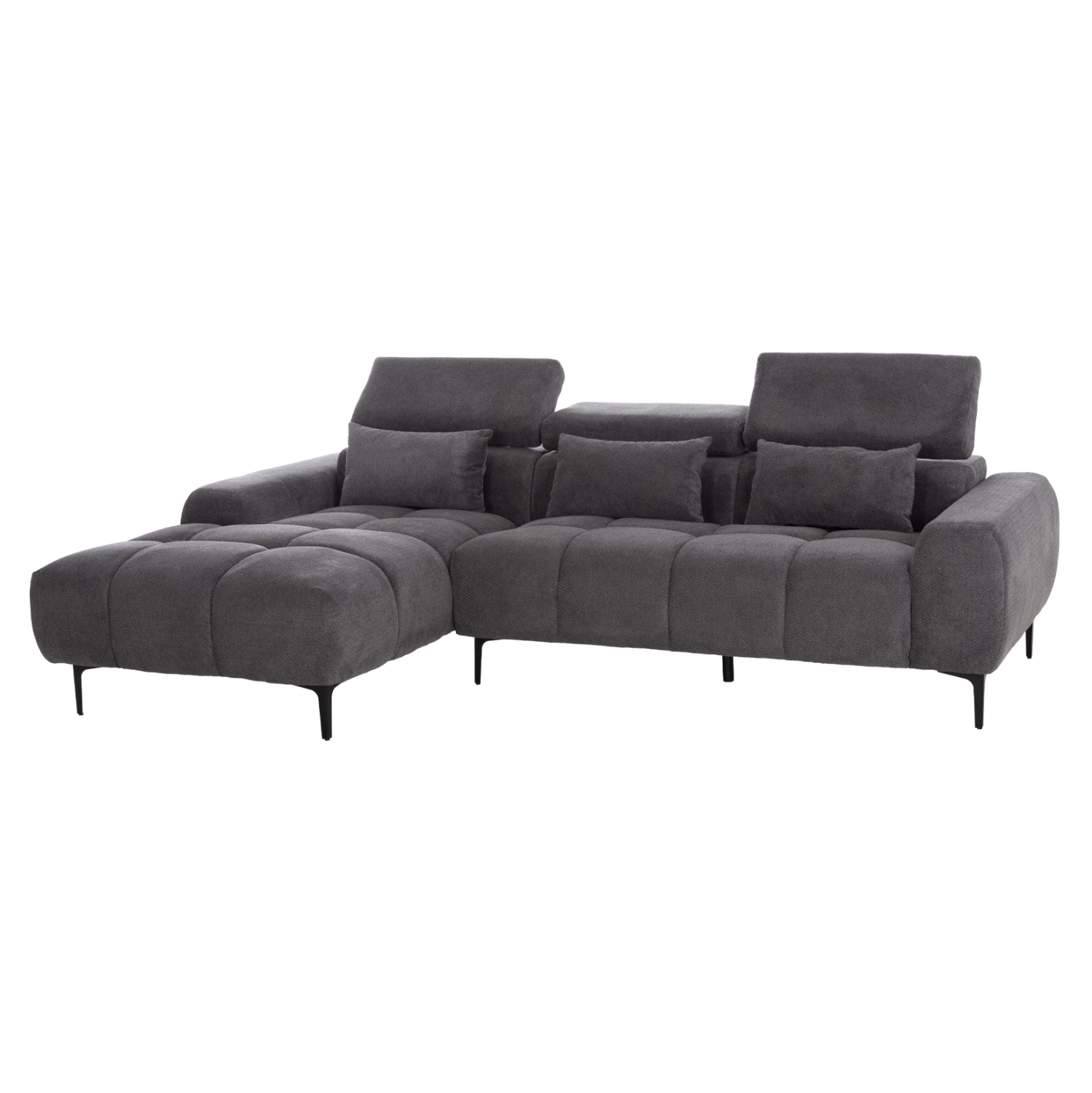 ΚΑΝΑΠΕΣ ΑΡΙΣΤΕΡΗ ΓΩΝΙΑ DIVYA HM3267.12L ΓΚΡΙ ΥΦΑΣΜΑ 260x100-174x104Υεκ. - Pakobazaar