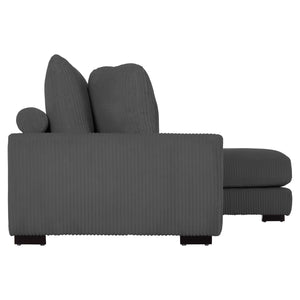 ΚΑΝΑΠΕΣ ΔΕΞΙΑ ΓΩΝΙΑ CRANFIELD HM3287.01R ΓΚΡΙ ΡΙΓΕ ΥΦΑΣΜΑ 315x167(γωνία)x67Υεκ. - Pakobazaar