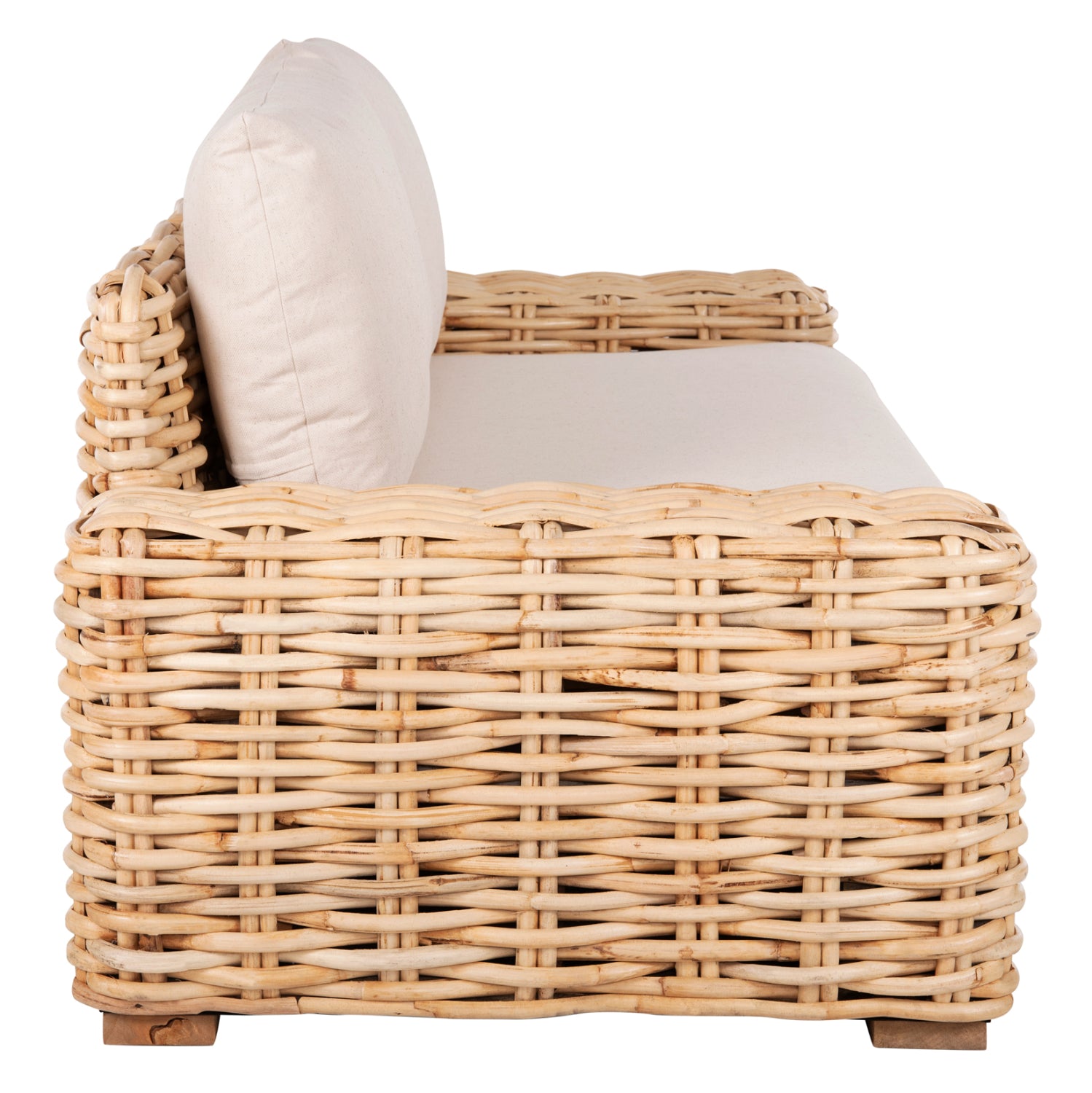 ΚΑΝΑΠΕΣ 2-ΘΕΣΙΟΣ TROPEL HM9809 ΞΥΛΟ MANGO-RATTAN ΦΥΣΙΚΟ-ΛΕΥΚΑ ΜΑΞΙΛΑΡΙΑ 192x88x70-85Υεκ. - Pakobazaar