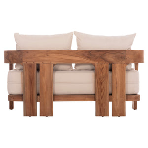 ΚΑΝΑΠΕΣ ΔΙΘΕΣΙΟΣ ΣΕΙΡΑ KIOTO HM6381 ΞΥΛΟ TEAK ΦΥΣΙΚΟ-ΜΠΕΖ ΜΑΞΙΛΑΡΙΑ 140x77x72Υεκ. - Pakobazaar