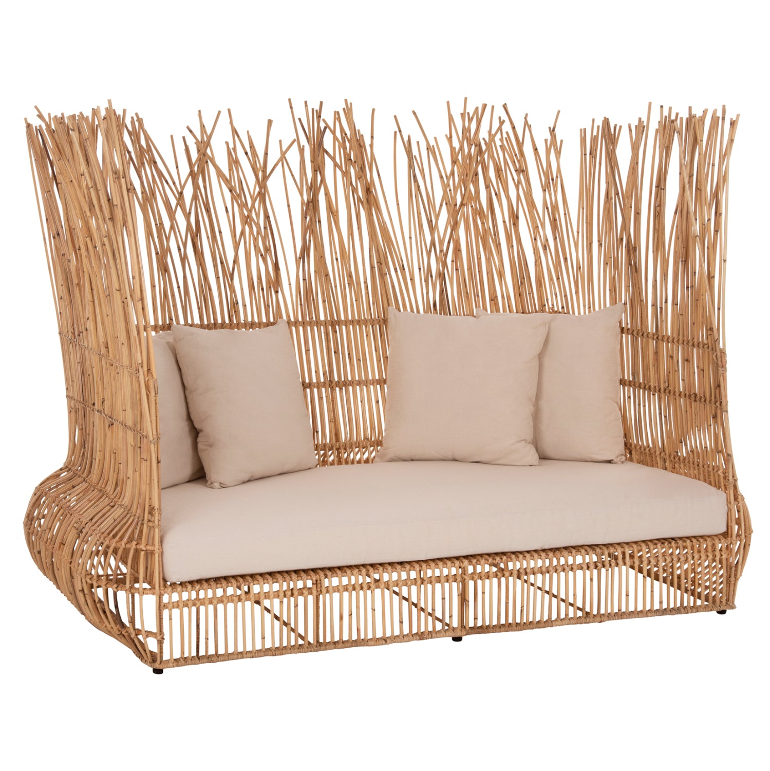 ΚΑΝΑΠΕΣ ΕΞ. ΧΩΡΟΥ ZEPHYR HM5988 ΚΑΛΑΜΙΑ RATTAN ΦΥΣΙΚΟ-ΜΠΕΖ ΜΑΞΙΛΑΡΙΑ 200x120x142Yεκ. - Pakobazaar