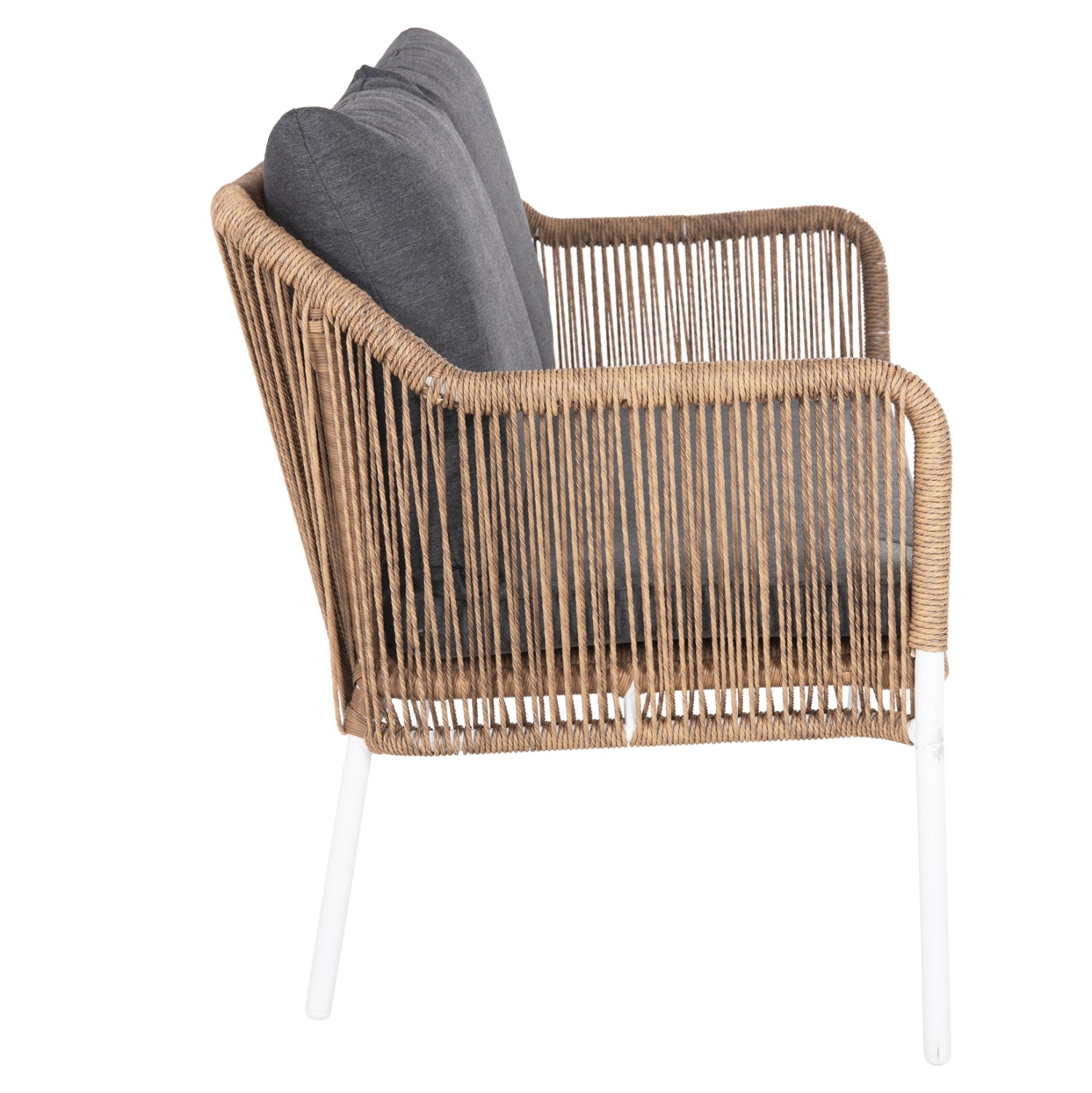 ΚΑΝΑΠΕΣ ΕΞ.ΧΩΡΟΥ BAFFIN HM6054.01 ΑΛΟΥΜΙΝΙΟ ΛΕΥΚΟ-ΣΥΝΘ.RATTAN ΜΠΕΖ-ΑΝΘΡΑΚΙ ΜΑΞΙΛΑΡΙΑ - Pakobazaar