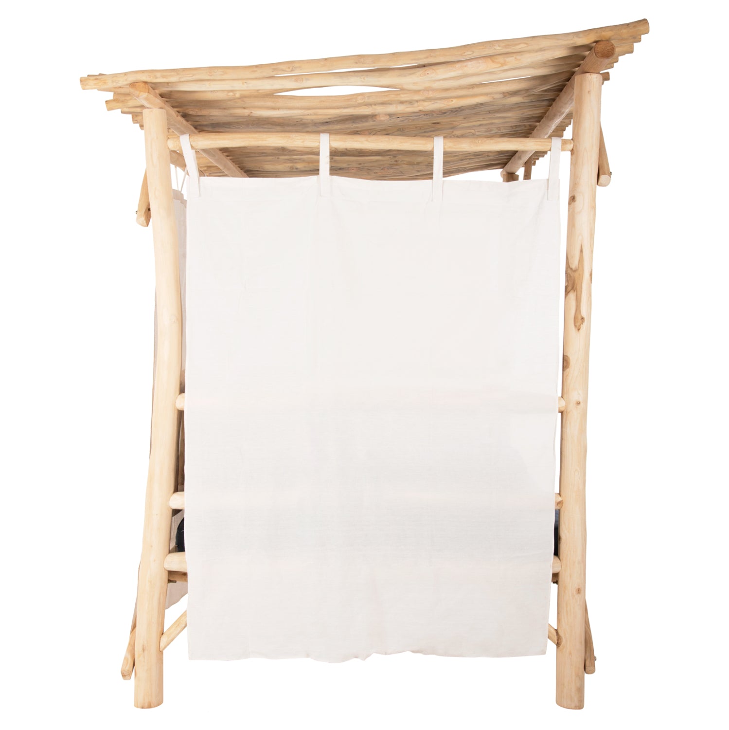 ΚΑΝΑΠΕΣ ΕΞΩΤ. ΧΩΡΟΥ ΜΕ ΣΚΙΑΣΤΡΟ & ΚΟΥΡΤΙΝΕΣ ALKIOR HM6110 ΚΛΑΔΙΑ TEAK-ΜΠΛΕ ΜΑΞΙΛΑΡΙΑ - Pakobazaar