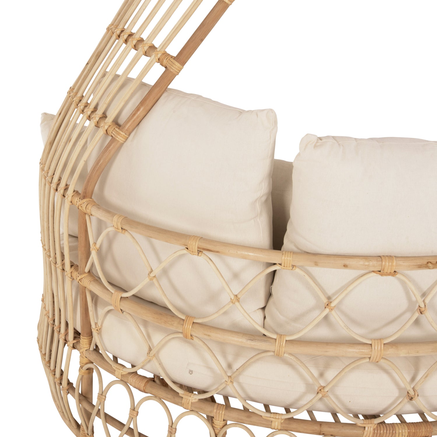 ΚΑΝΑΠΕΣ ΕΞΩΤ.ΧΩΡΟΥ ΣΤΡΟΓΓΥΛΟΣ MARJOM HM9765 ΦΥΣΙΚΟ RATTAN-ΕΚΡΟΥ ΥΦΑΣΜΑ Φ148x287Υεκ. - Pakobazaar