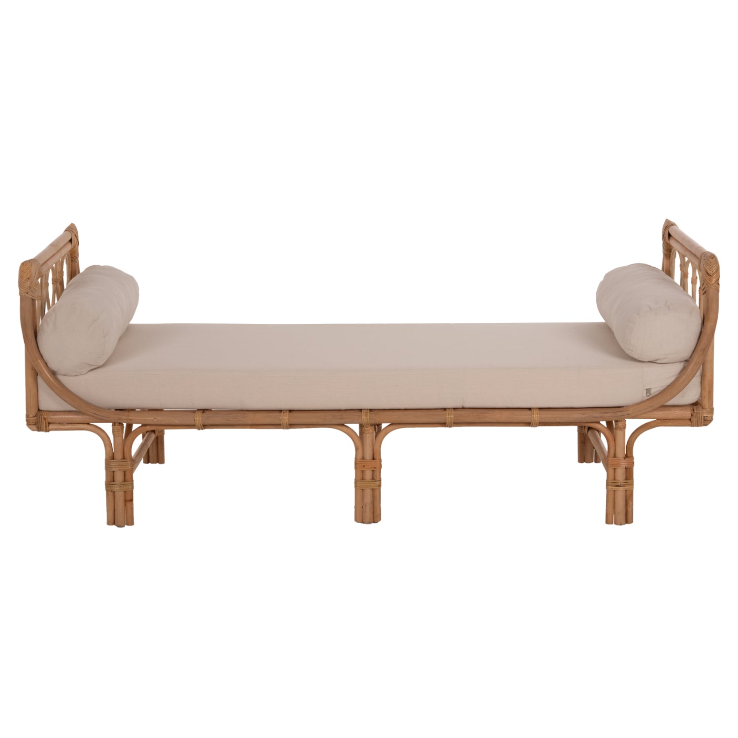 ΚΑΝΑΠΕΣ ΕΞΩΤΕΡΙΚΟΥ ΧΩΡΟΥ CHARMELLA HM9659 ΦΥΣΙΚΟ RATTAN-ΜΠΕΖ ΜΑΞΙΛΑΡΙΑ 187x69x76Yεκ. - Pakobazaar