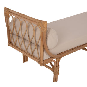 ΚΑΝΑΠΕΣ ΕΞΩΤΕΡΙΚΟΥ ΧΩΡΟΥ CHARMELLA HM9659 ΦΥΣΙΚΟ RATTAN-ΜΠΕΖ ΜΑΞΙΛΑΡΙΑ 187x69x76Yεκ. - Pakobazaar