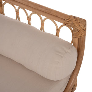 ΚΑΝΑΠΕΣ ΕΞΩΤΕΡΙΚΟΥ ΧΩΡΟΥ CHARMELLA HM9659 ΦΥΣΙΚΟ RATTAN-ΜΠΕΖ ΜΑΞΙΛΑΡΙΑ 187x69x76Yεκ. - Pakobazaar