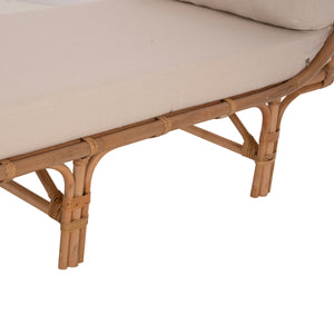 ΚΑΝΑΠΕΣ ΕΞΩΤΕΡΙΚΟΥ ΧΩΡΟΥ CHARMELLA HM9659 ΦΥΣΙΚΟ RATTAN-ΜΠΕΖ ΜΑΞΙΛΑΡΙΑ 187x69x76Yεκ. - Pakobazaar