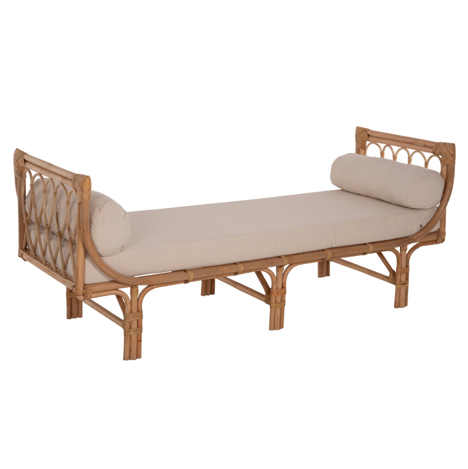 ΚΑΝΑΠΕΣ ΕΞΩΤΕΡΙΚΟΥ ΧΩΡΟΥ CHARMELLA HM9659 ΦΥΣΙΚΟ RATTAN-ΜΠΕΖ ΜΑΞΙΛΑΡΙΑ 187x69x76Yεκ. - Pakobazaar