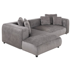 ΚΑΝΑΠΕΣ ΓΩΝΙΑ (ΑΡΙΣΤΕΡΗ) 3-ΘΕΣΙΟΣ GRACE HM3280.03L ΓΚΡΙ ΥΦΑΣΜΑ 252x160x70-90Υεκ - Pakobazaar