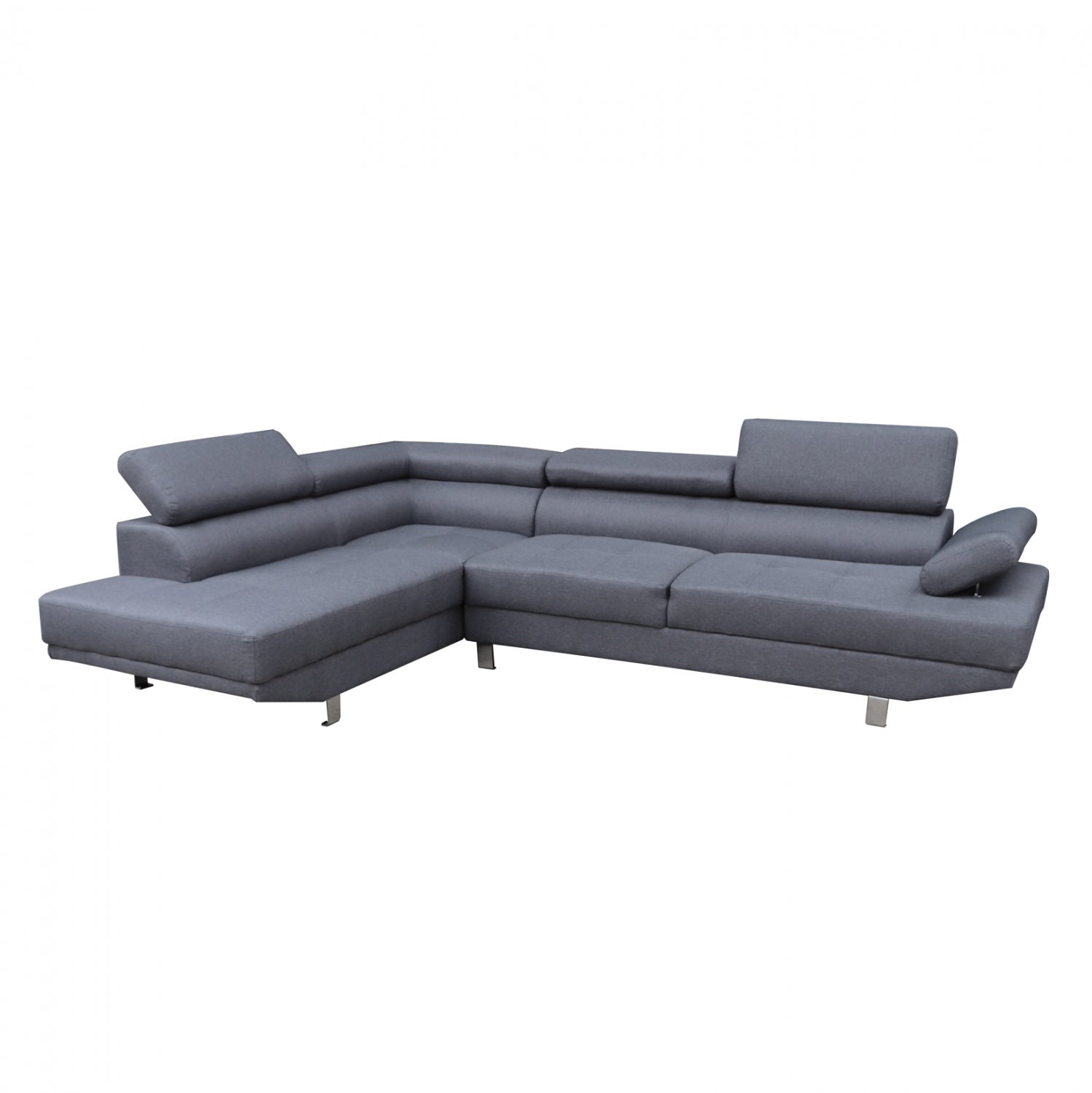 ΚΑΝΑΠΕΣ ΓΩΝΙΑ ΑΡΙΣΤΕΡΗ GORO HM3085.10L ΓΚΡΙ ΥΦΑΣΜΑ 270x200x87Y εκ. - Pakobazaar