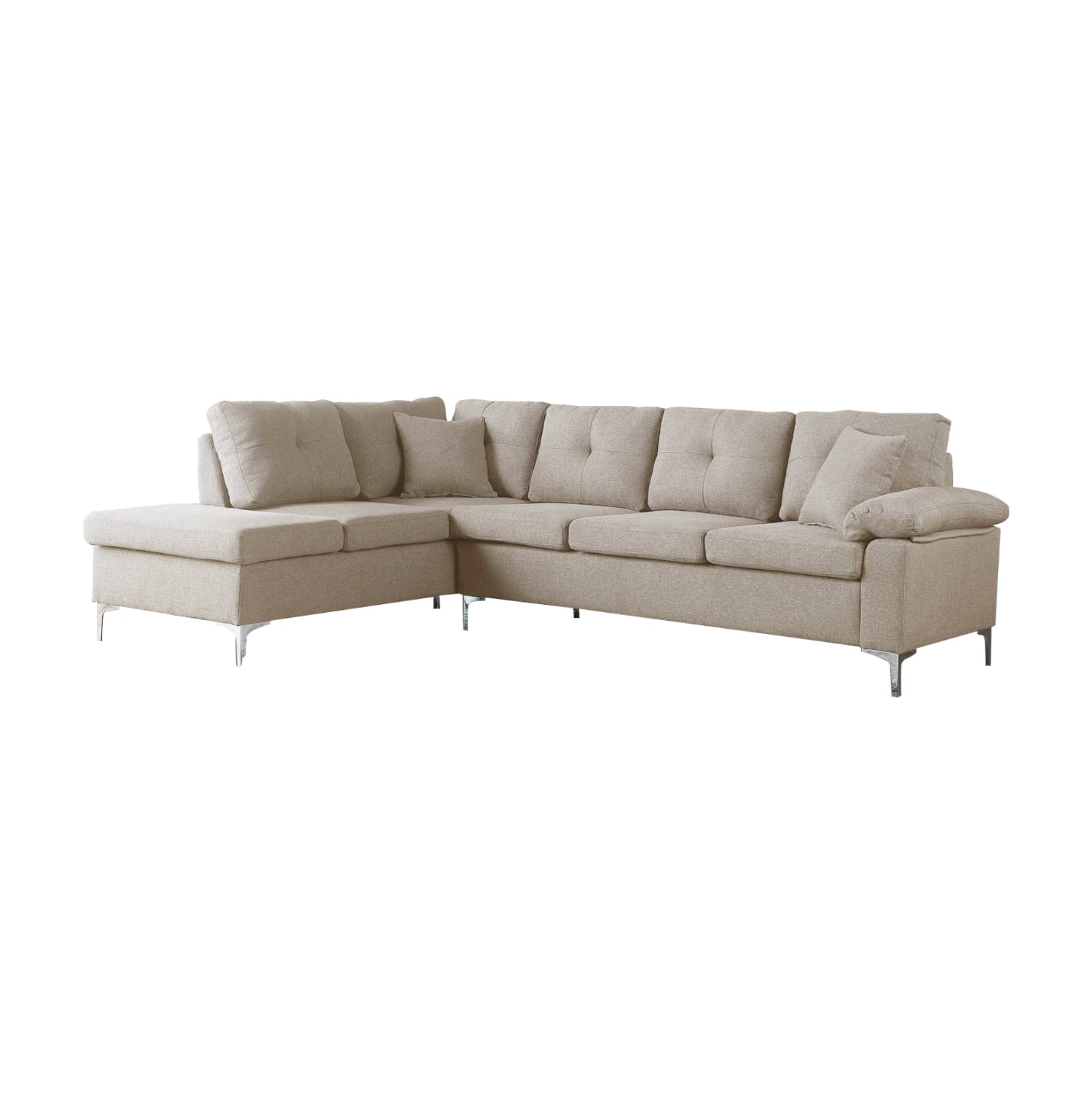 ΚΑΝΑΠΕΣ ΓΩΝΙΑ ΑΡΙΣΤΕΡΗ ZAILA HM3086L ΥΦΑΣΜΑ ΜΠΕΖ 282x197x90 εκ. - Pakobazaar