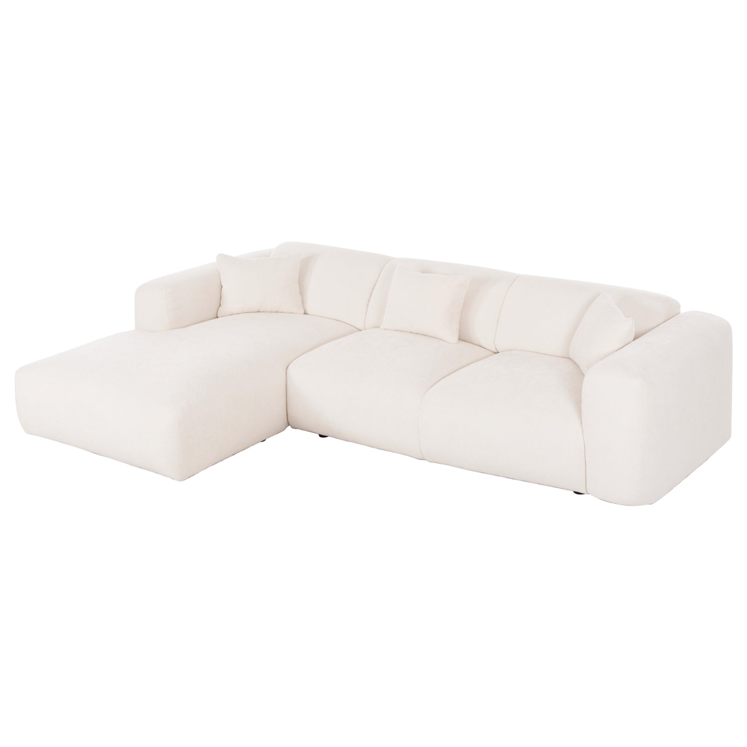 ΚΑΝΑΠΕΣ ΓΩΝΙΑ (ΑΡΙΣΤΕΡΗ) BRICKEN HM3275.02L ΛΕΥΚΟ ΥΦΑΣΜΑ 110-282x98-160x72Υεκ. - Pakobazaar