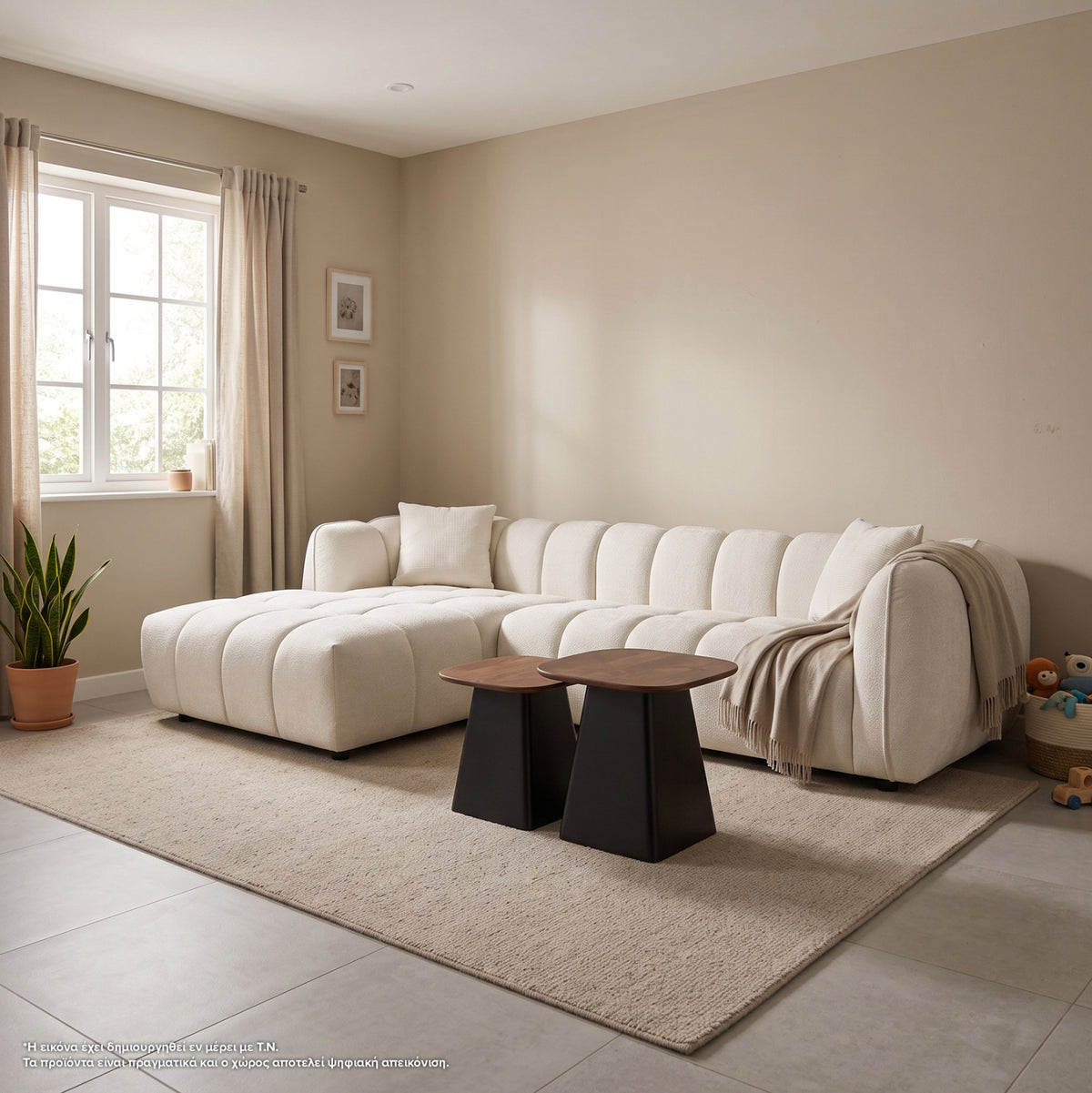 ΚΑΝΑΠΕΣ ΓΩΝΙΑ (ΑΡΙΣΤΕΡΗ) LYKKE HM3326.02L ΕΚΡΟΥ ΥΦΑΣΜΑ 280x89-165(η γωνία)x70Υεκ - Pakobazaar