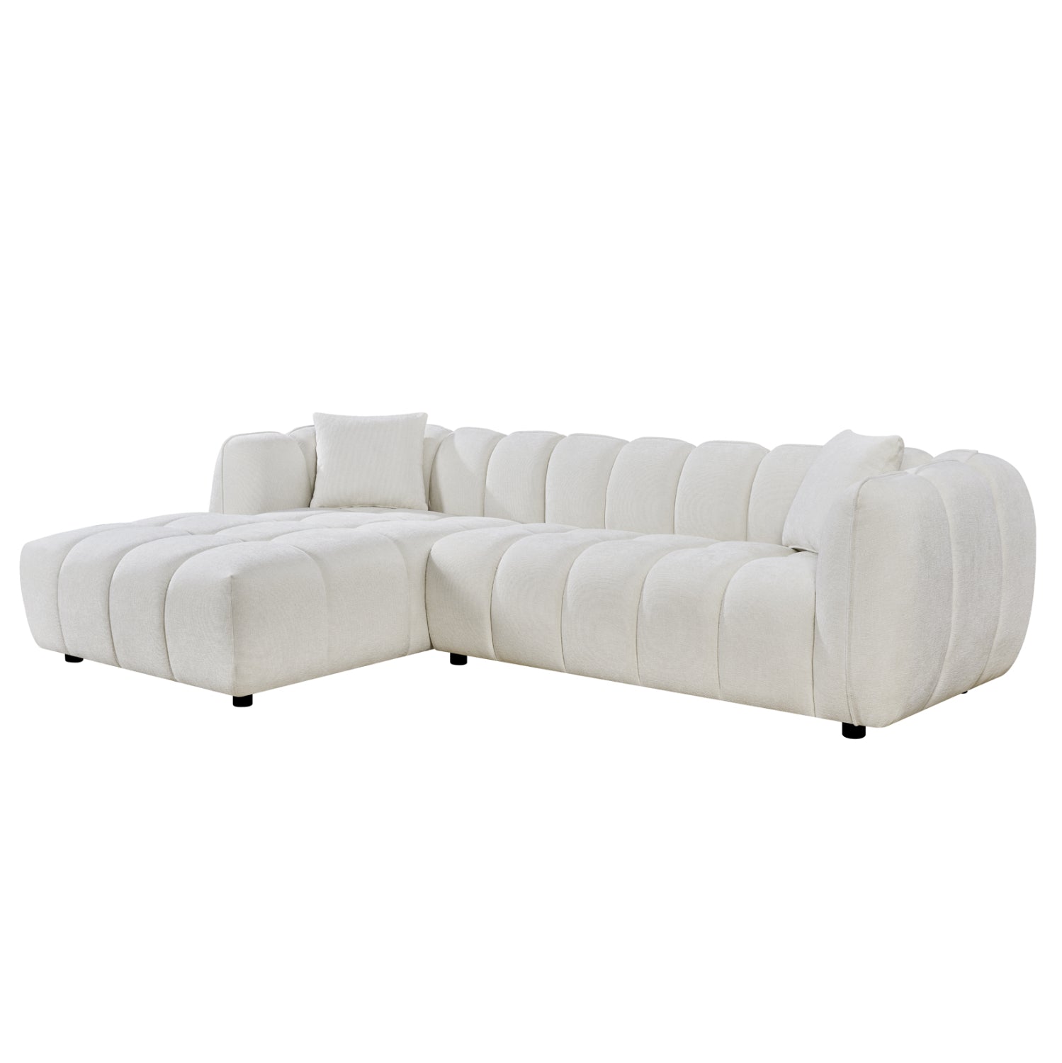 ΚΑΝΑΠΕΣ ΓΩΝΙΑ (ΑΡΙΣΤΕΡΗ) LYKKE HM3326.02L ΕΚΡΟΥ ΥΦΑΣΜΑ 280x89-165(η γωνία)x70Υεκ - Pakobazaar
