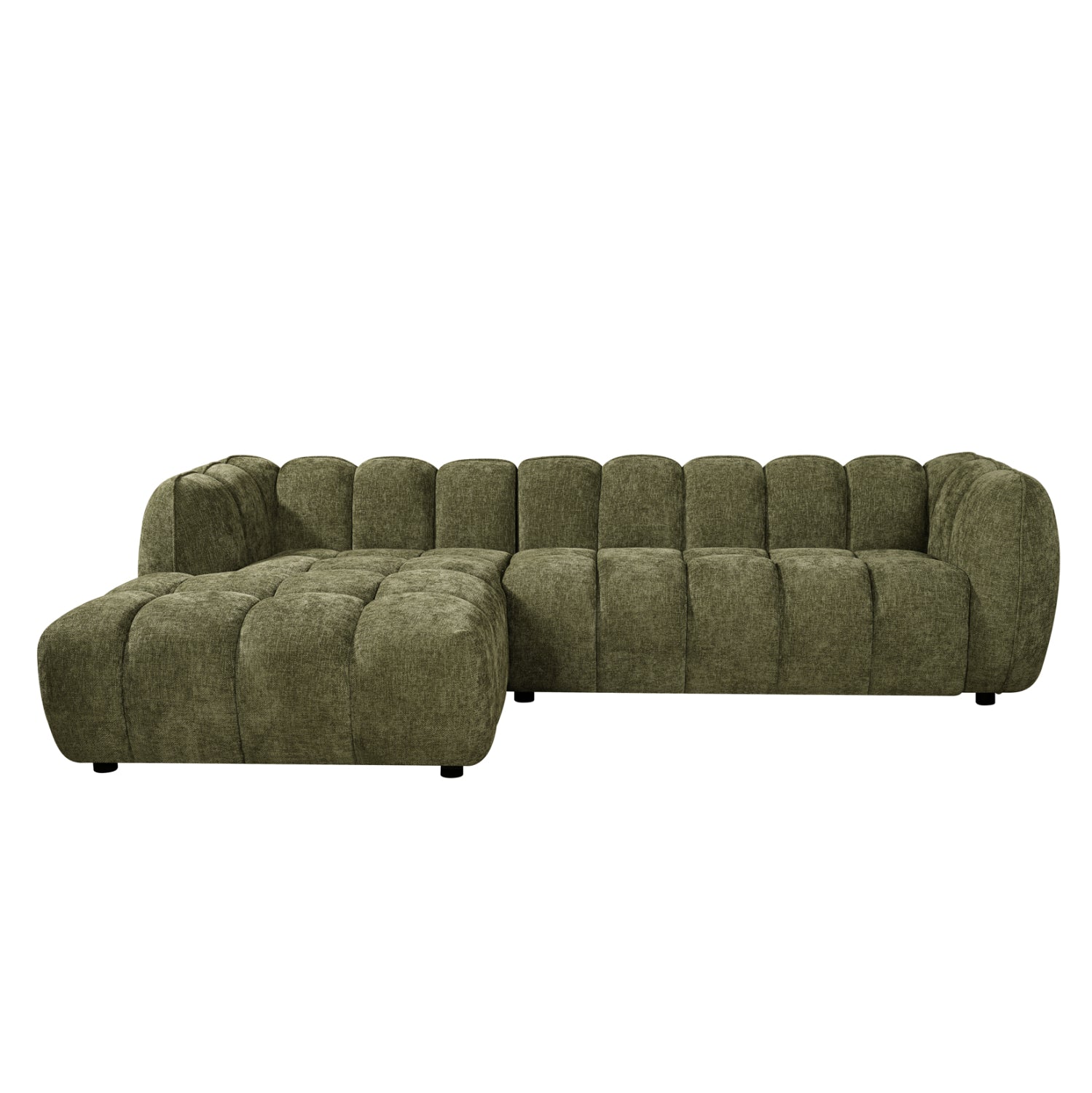 ΚΑΝΑΠΕΣ ΓΩΝΙΑ (ΑΡΙΣΤΕΡΗ) LYKKE HM3326.03L ΠΡΑΣΙΝΟ ΥΦΑΣΜΑ 280x89-165(η γωνία)x70Υεκ - Pakobazaar