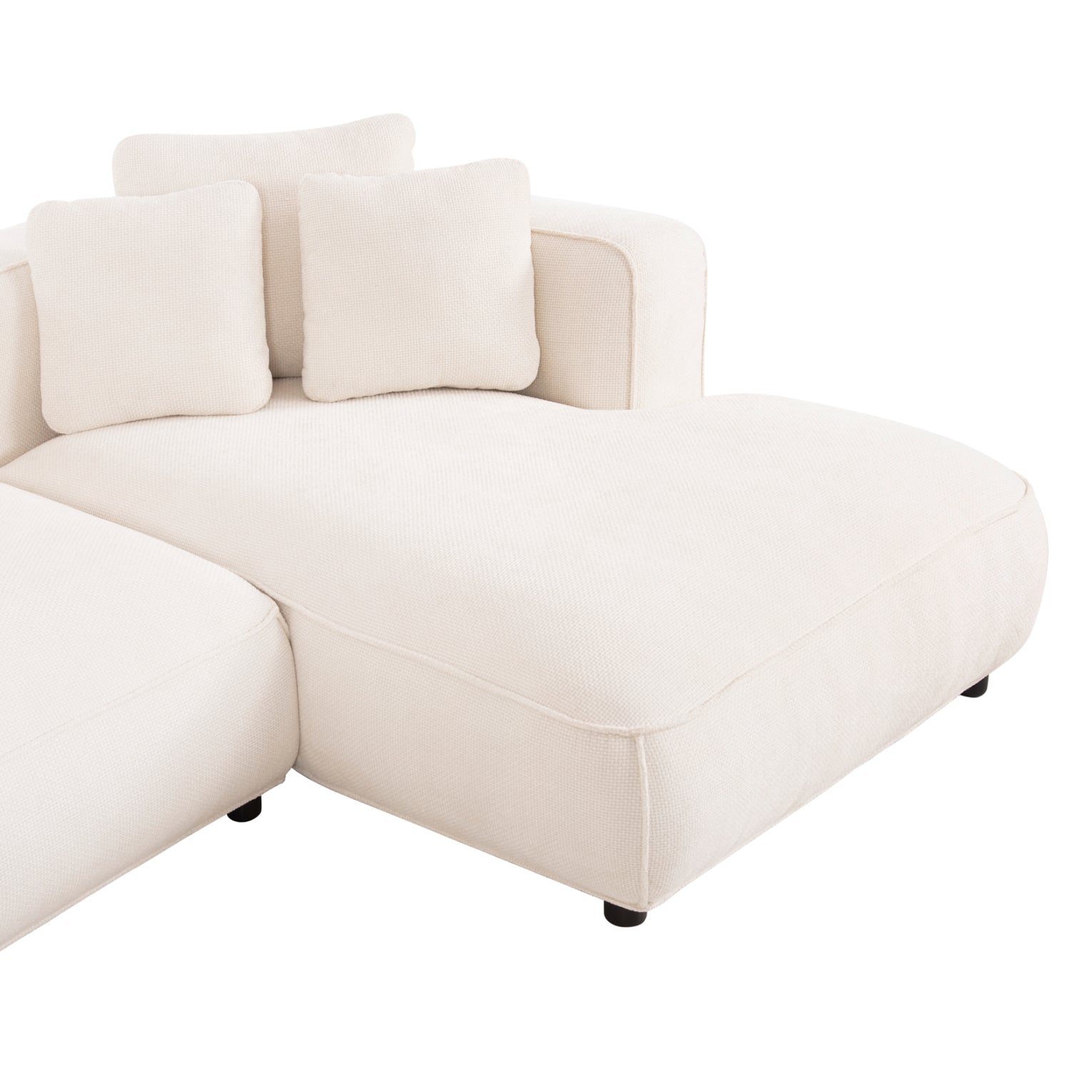 ΚΑΝΑΠΕΣ ΓΩΝΙΑ (ΔΕΞΙΑ) 3-ΘΕΣΙΟΣ GRACE HM3280.02R ΛΕΥΚΟ ΥΦΑΣΜΑ 252x160x70-90Υεκ - Pakobazaar