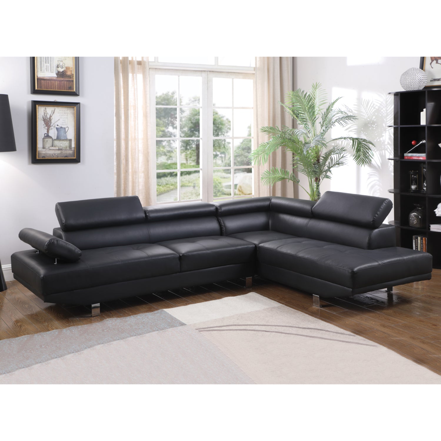 ΚΑΝΑΠΕΣ ΓΩΝΙΑ GORO ΔΕΞΙΑ HM3084.02R ΑΠΟ ΜΑΥΡΟ PU 270x200x87Υ εκ. - Pakobazaar