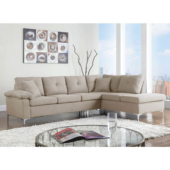 ΚΑΝΑΠΕΣ ΓΩΝΙΑ ΔΕΞΙΑ ZAILA HM3086R ΥΦΑΣΜΑ ΜΠΕΖ 282x197x90 εκ. - Pakobazaar
