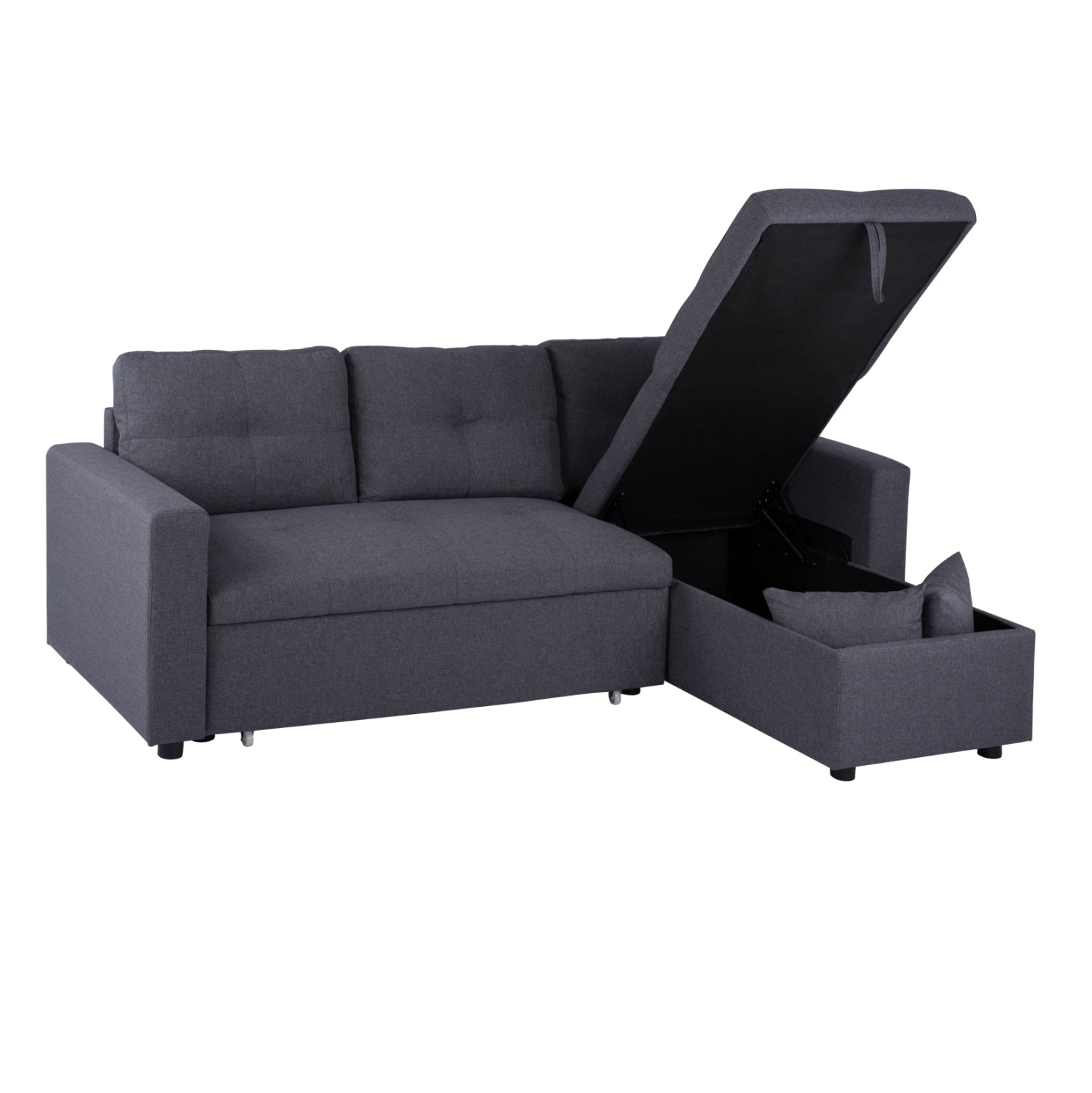ΚΑΝΑΠΕΣ ΓΩΝΙΑ ΚΡΕΒΑΤΙ WAYNE 224x147x85Υεκ. HM3028.11 ΓΚΡΙ ΥΦΑΣΜΑ - Pakobazaar